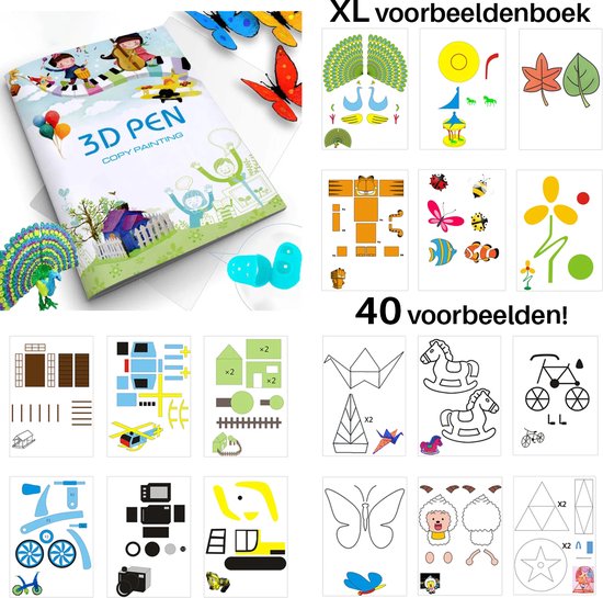 Phooba 3D Pen Set voor Kinderen & Creatievelingen - Complete XL Starterset met 60M Filament