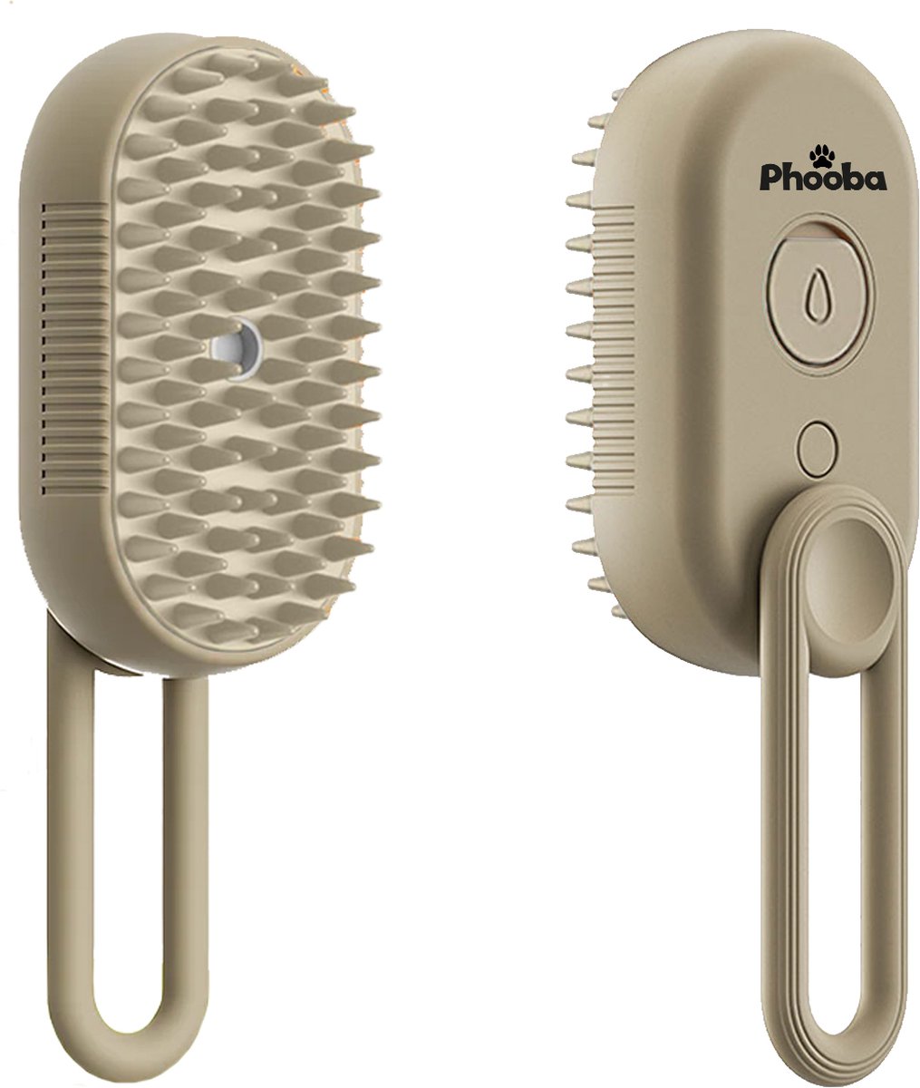 Phooba Zelfreinigende Stoomborstel 2026 - Draadloze 3-in-1 Borstel voor Honden & Katten