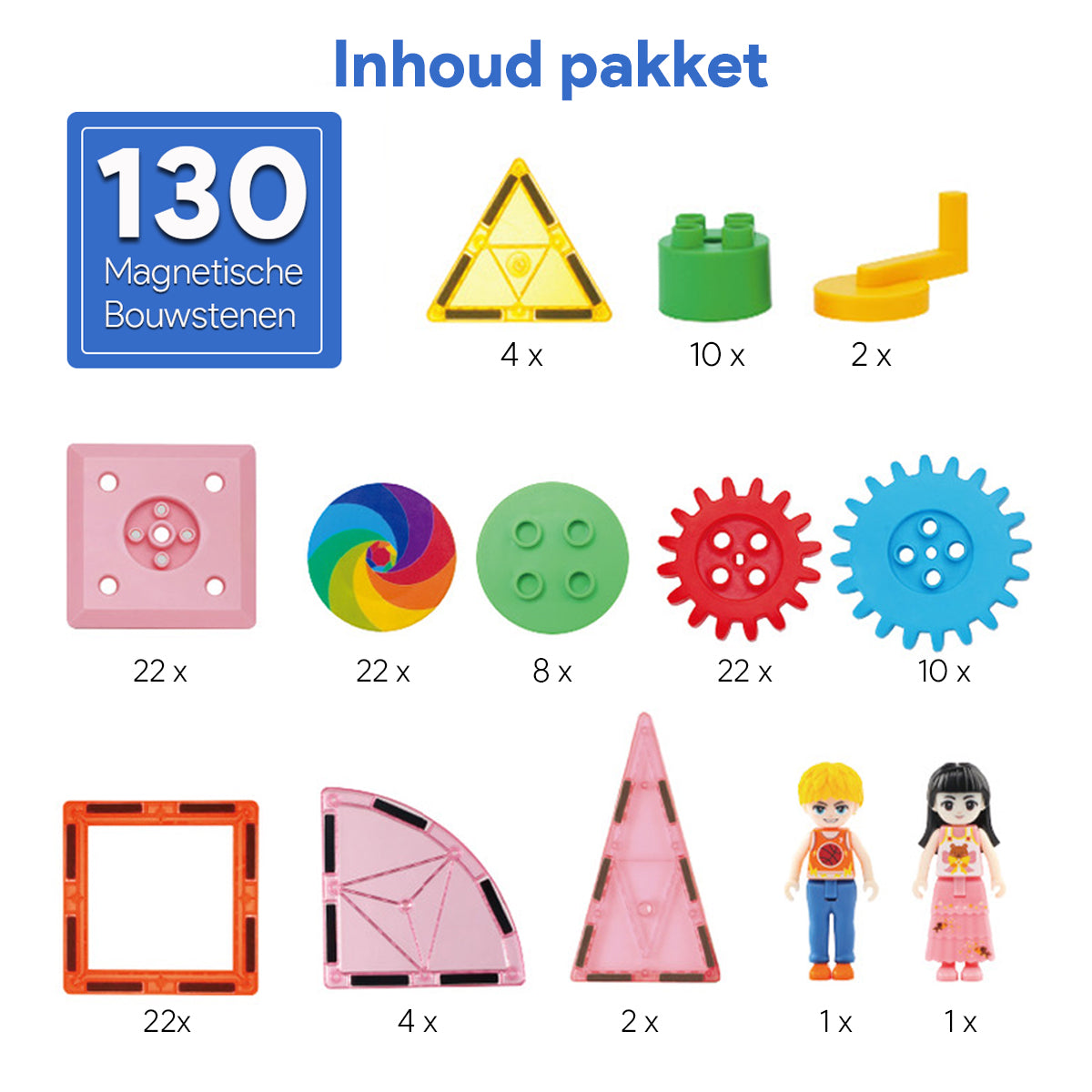 130-delige Magnetische Bouwset voor Kinderen - Educatief & Creatief Speelgoed