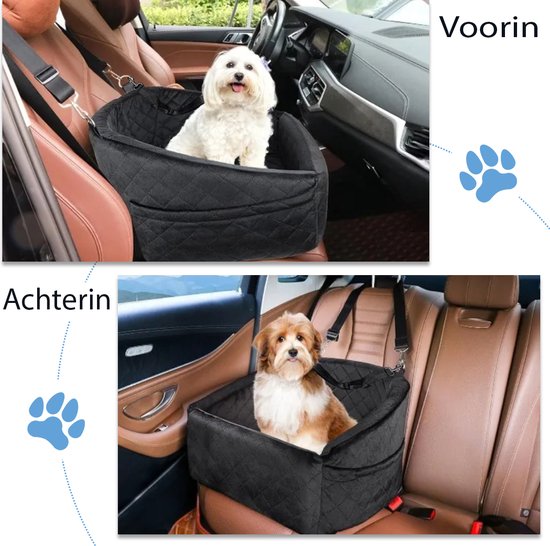Phooba Hondenmand Auto XL - Autostoel Hond - Automand Hond - Hondenstoel Auto - Hondenmand - Hondenkussen - 61x65x37 Cm - Voor Kleine En Grote Honden - Zwart