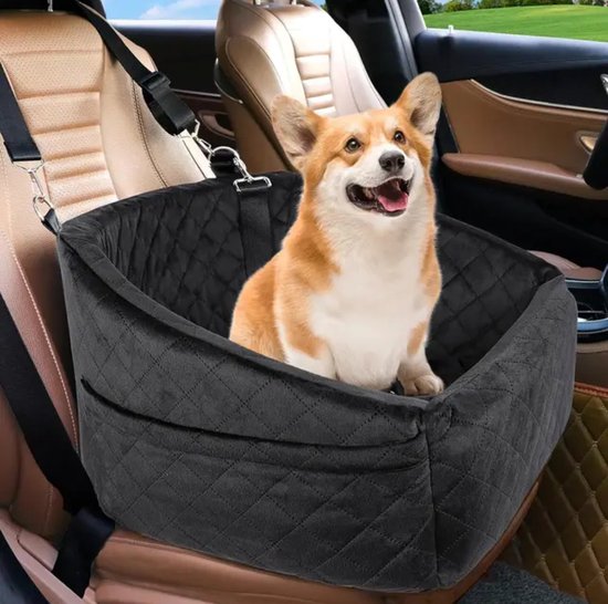 Phooba Hondenmand Auto XL - Autostoel Hond - Automand Hond - Hondenstoel Auto - Hondenmand - Hondenkussen - 61x65x37 Cm - Voor Kleine En Grote Honden - Zwart